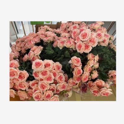 China Welcome Best Fashion Rose Group SMG064 Artificial Silk Rose Flower Ties Pinkish Color Wholesale for sale