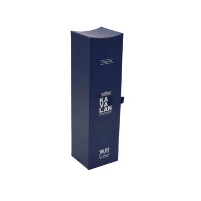 China Recyclable Elegant Premium Flat Blue Magnetic Wine Gift Boxes Eco Friendly Box With Custom Logo for sale