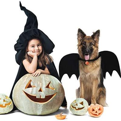 China Viable Funny Dogs Halloween Cosplay Bell Clothes Pet Bat Wing Clothes Cat Change Fashion Clothes Black Christmas for sale