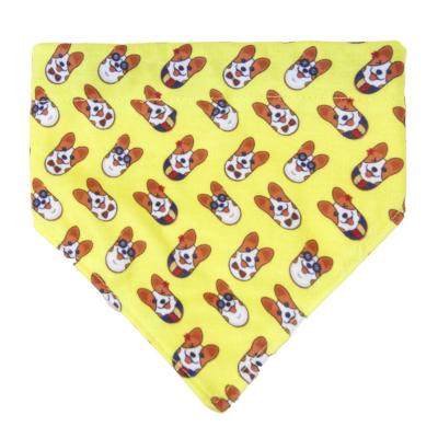 China STYLISH Wholesale Custom Printed Logo Triangle Plaid White Cotton Collar Scarf Cat Pet Dog Bandana For Dog for sale