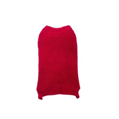 China Sustainable Factory Direct Fashion Lovely Wool Pure Red Dog Sweater Pet Clothes for sale