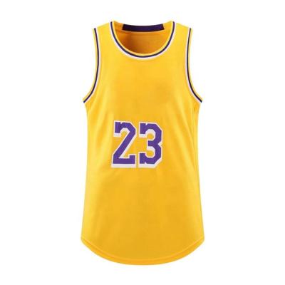 China Newest SDB-064 Custom Antibacterial Embroidered Mens Basketball Tank #23 Black Basketball Tank Tops / Shorts for sale