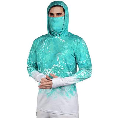 China SDF-003 Antibacterial Upf 50 Quick Dry Breathable Fishing Shirts Sheath Long Custom Design Hooded Mask Fishing Hoodie Fishing Wear for sale