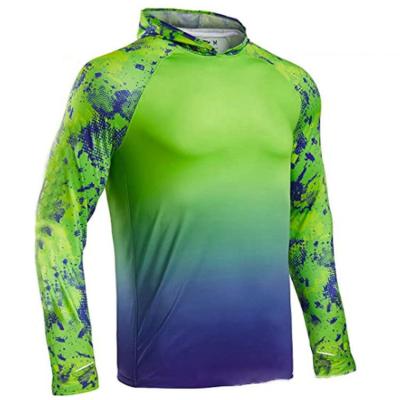 China SDF014 Custom Antibacterial Digital Logo Print Fishing Wear UV Fishing Hoodies Shirt for sale