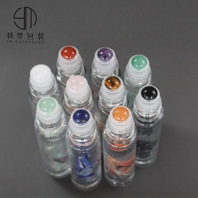 China Personal care low moq perfume rollon bottle 10ml gemstone stone bottles for sale