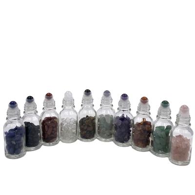 China Natural Amethyst Personal Care Stone Deodorant Roller Cosmetic Packaging Bottle 10ml 15ml for sale