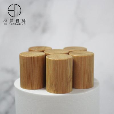 China Non Spill Glass Bottle Cap Cosmetic Product Bamboo Lid for sale