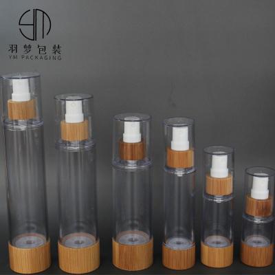 China Wholesales Garden Perfume 20ML 30ML 50ML 80ML 100ML 120ML Plastic Vacuum Bottle With Bamboo Spray Bamboo Bottle for sale