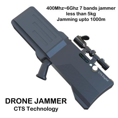 China Anti Drone System 400mhz Digital Drone System 6ghz 7 Bands Anti Source Algorithm Anti Drone Gun Handheld UAV Defense for sale