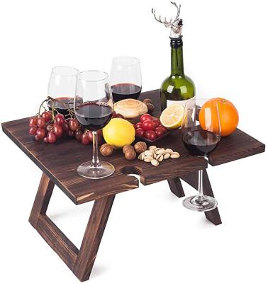 China Portable Durable Wine Table Wine Glass Drying Rack For Wine Lovers Stylish Mini Picnic Table For Outdoor for sale