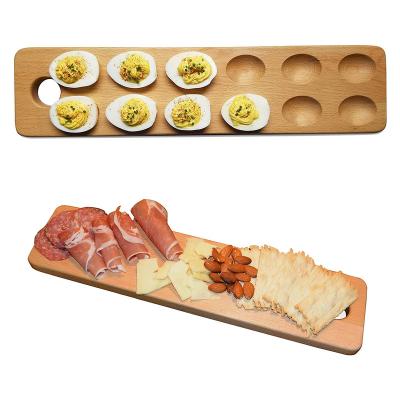 China Wooden Egg Stored Tray Rustic Wooden Egg Storage on Wooden Countertop Deviled Egg Tray and Charcuterie Panel Cheese Serving Tray for sale