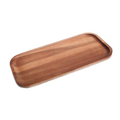 China Tray Plate Solid Natural Rectangular Sustainable Acacia Wood Serving Tray For Food Party Cheese Appetizer for sale