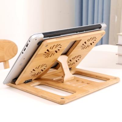 China Portable Foldable Adjustable Laptop Stand (Height) Heat Dissipation Adjustable Wooden Shelf Computer Support Notebook for MacBook for sale