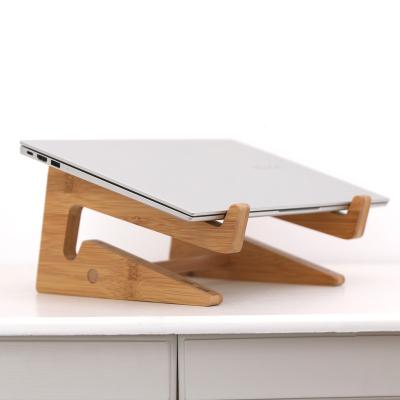 China (Size) Special Sale Eco-friendly Adjustable Laptop Stand Natural Wood Desk Stand With Universal Notebook for sale