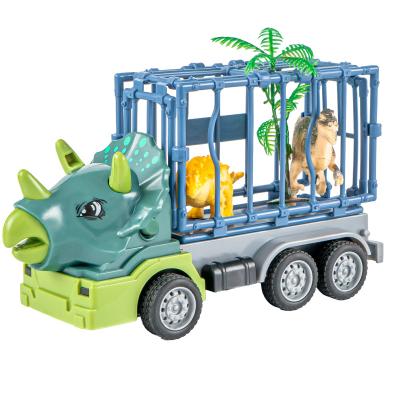 China Dinosaur Educational Equipment Vehicle Inertia Car Carrier Transport Toy High Quality Building Model New Big Carry Truck for sale