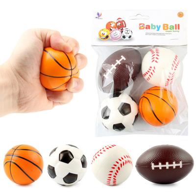 China 4 Pcs PU Rugby Foam Decompression Ball American Football Toys Games Kids Elastic PU Foam Rugby for sale