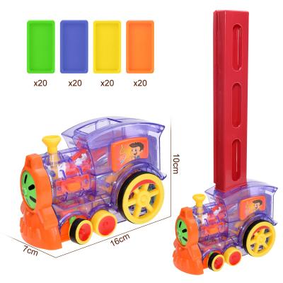 China Stack Toddler Puzzle Building Architecture Domino Brick Car Toy Set Plastic Train Block For Kid TC111 for sale