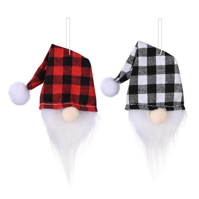 China Polyester Christmas Doll Ornaments Elf Tomte Navidad Decor Stuffed Santa For Christmas Plaid Wine Bottle Cover Table Decoration for sale