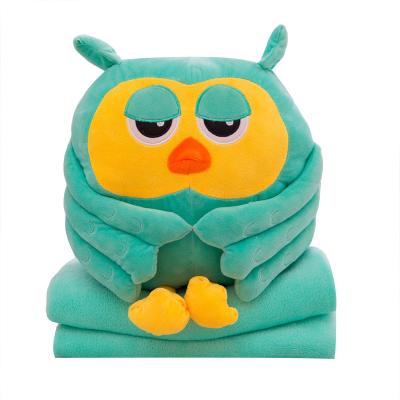 China Cute Plush Owl 2 In 1 Blanket Plush Toys For Kids New Year Christmas Gifts for sale