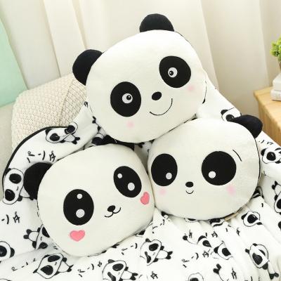 China Soft Plush Pillow Covers For Winter 2 In 1 Panda Pillow Stuffed And Cover Set Cute Animal Plush Toys Multifunctional Cushion for sale