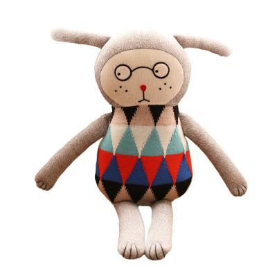 China High Quality Soft Plush Knitted Calming Stuffed Toys Baby Toys Hot Sale Accompany Baby Knitted Push Doll Toys for sale