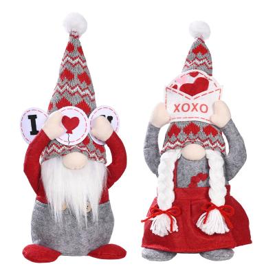 China Plush Hat Gnome Elf Plush Toy Valentine's Day Decorations Doll Decoration Faceless Gnomes + PP cottom Jacquard Stand Wrap Gnome Ornament for sale