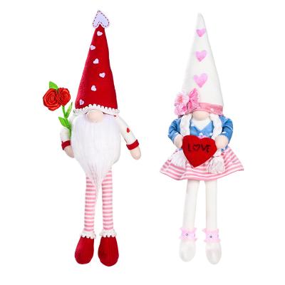 China Plush Fabric+Holiday Handmade PP Cotton Valentine's Day Mother's Day Gnome Plush Decor Window Decoration Home Gift for sale