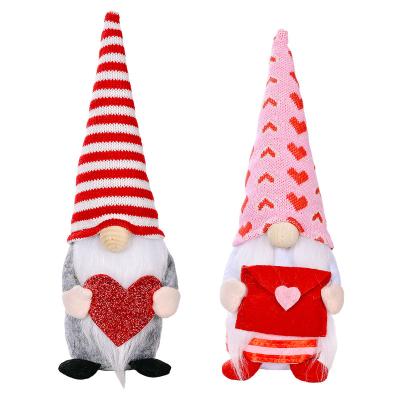 China Plush Cloth + New Design PP Cotton Heart Gnome Plush Wrap and Heart Valentine Gnomes Toys Handmade Swedish Nisse Elf Figurine Decor for sale