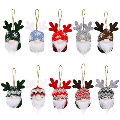 China Polyester Merry Christmas To All Friends Decoration Toys Plush Elf Home Gnomes Knitted Hanging Hat Faceless Dolls For Christmas Tree for sale