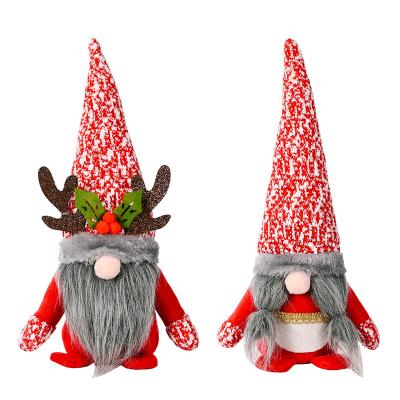 China Elks Santa Gnome Christmas Desk Decorations Faceless Santa Claus Plush Toy Doll Christmas Snowflake Hat Knitted by Plush Maker for sale