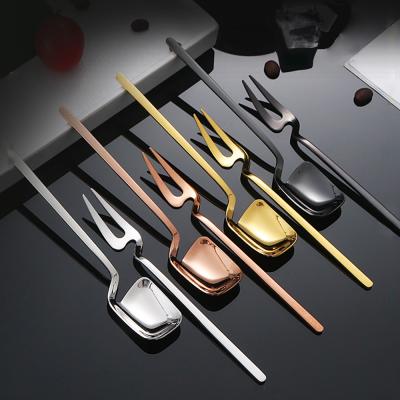 China Viable Retro Gradient Ice Cream Coffee Spoon Shovel Stainless Steel Spoon Cute Retro Kitchen Utensils for sale