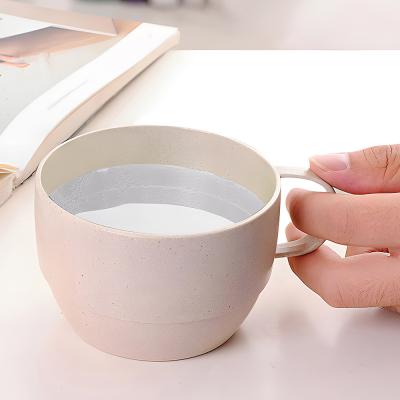 China Minimalist Customized Safety Colored Plastic Water Tumblers Water Bottle Wheat Straw Cups Sippy Tea Baby Milk Breakfast Cup Bottle for sale