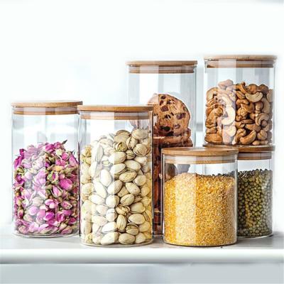 China Small Folding Glass Jars Glass Jar With Cork Lid High Quality Glass Storage Jar Bottle Set With Lid For Home Restaurant for sale