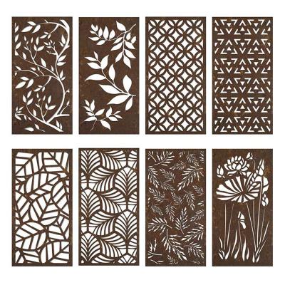 China Art Decor Custom Laser Cut Gates Perforated Rusty Corten Steel Metal Metal Gates Fence Garden Decorative Aluminum Lattice Garden Gates for sale