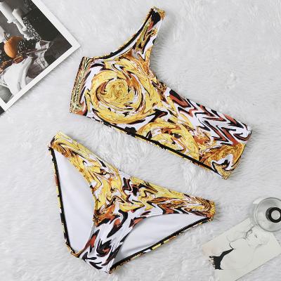 China 2022 strapless bikini designer swimwear bikini other new leopard print split swimsuit women for sale