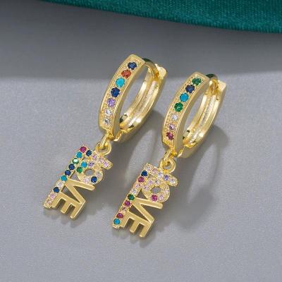 China Colorful Vintage Letter Shape Earring Stud Women 2021 High Quality Famous Brand Designer Earrings for sale