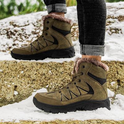 China Fashion Trend Outdoor Shoes Increasing Boots Warm Fur Cat Shoe For Men Women Shoes High Cut Trim Waterproof Leather for sale