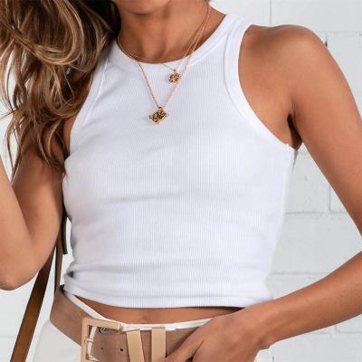 China Fashionable Crop Tank Tops QUICK DRY Summer 2021 Women's White Crop Top for sale