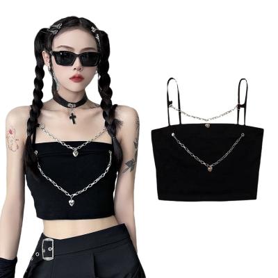 China 2022 Summer Fashion QUICK DRY Kawaii Goth Tops Clothes Ladies Camisole Chain Crop Top For Women for sale