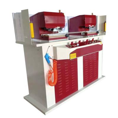 China Cutting and punching are at the same time completed leather belt punching machine hydraulic head and tail punching belt making machine for sale