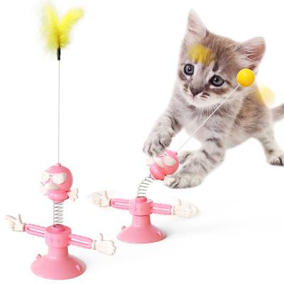 China New Cat Toy Spring Teasing Stick Indoor Puzzle Viable Toy Interactive Toy for sale