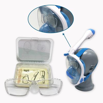 China PC+Silicone Full Face Snorkeling Mask Myopia Glass Myopia Frame Snorkeling for sale