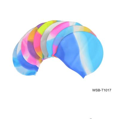 China OEM Factory Pure Color Logo Printed Waterproof Swim Hats Silicone Swim Cap for sale