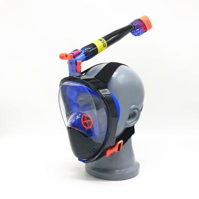 China 360 Degree Rotatable Snorkle Set High Oxygen Scuba Masker Face Two Valve Hot Selling Diving Mask for sale