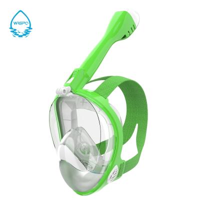 China Upgraded Anti-leakage Design With Two Floating Balls Children Class Full Face Ninja Snorkel Mask Toy 180 Degree Diving Mask for sale