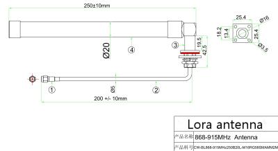 China Waterproof Fiberglass Outdoor Omni Directional Antenna Lora 3dBi 868-915 MHz for sale