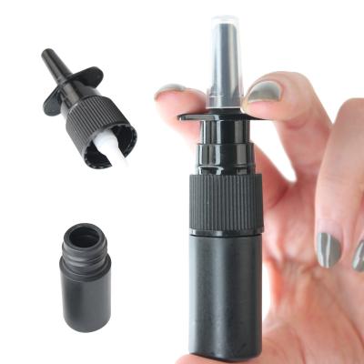 China Perfume HDPE 5ml Liquid Packing Liquid Black White Empty Nasal Mist Spray Bottles Nasal Spray Bottles Pump Sprayer Mist Nose Spray Bottle for sale