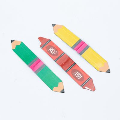 China Best Factory Decoration Simple Design Custom Cartoon Pencil Pattern Foldable Shape Bookmark for sale