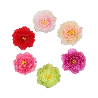 China Wholesale Artificial Flower Silk Fabric Color Artificial Flower Head Big Rose Rose Flower Wedding Decoration for sale