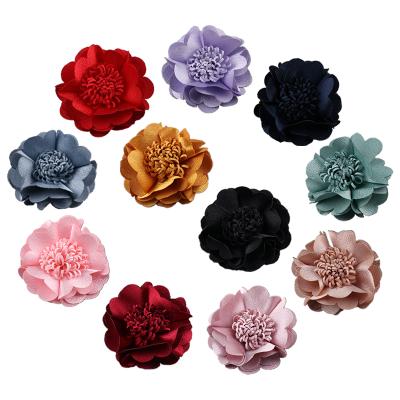 China Lovely Chinese Style Girl Clip With Flower Beaded Kids Fabric Chiffon Headwear Daily Drop Shipping for sale